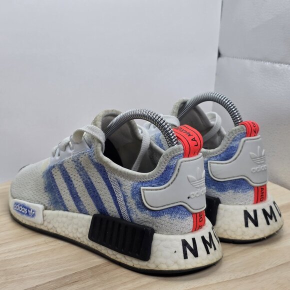 Womens size 7.5 - adidas NMD_R1 Stencil Pack Athletic Sneakers White Blue G27950 - Picture 7 of 11